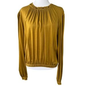 Bella Dahl Yellow Gold Long Sleeve Blouse Top Size Large